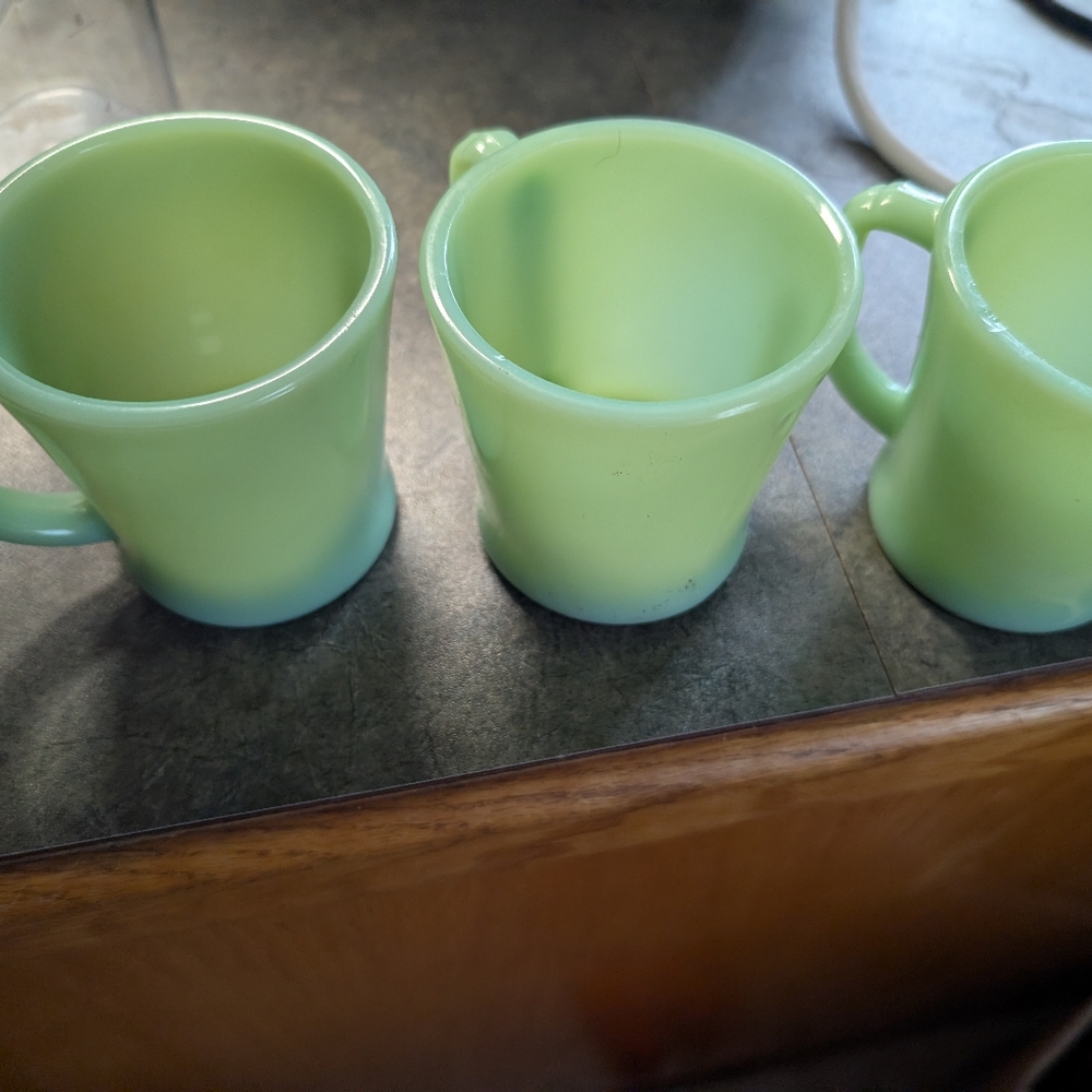 Fire king Jade Mugs 3 Pc